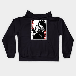 Cyberpunk Japanese Samurai Asian Girl Warrior Ninja Manga Aesthetic Anime Goth Grunge Kids Hoodie